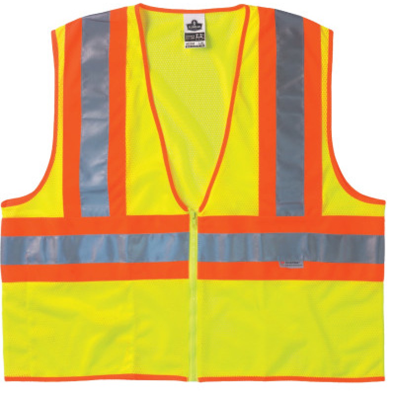 LIME TWO-TONE VEST MESHZIPPER-ERGODYNE-150-21325