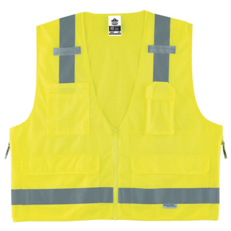 GLOWEAR 8250Z CLASS 2 SURVEYOR VEST LIME S/M-ERGODYNE-150-21423