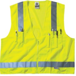 LIME SURVEYOR VEST SOLID/MESH ZIP-ERGODYNE-150-21425