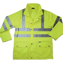 GLOWEAR 8365 CLASS 3 RAIN JACKET LIME LARGE-ERGODYNE-150-24324