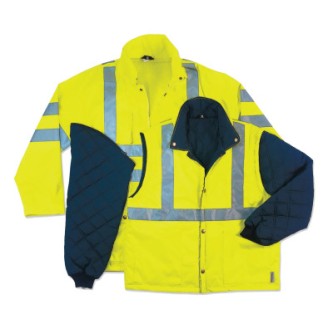 MODEL 8385 4 IN 1 HI-VISJACKET ORANGE SIZE LARG-ERGODYNE-150-24374