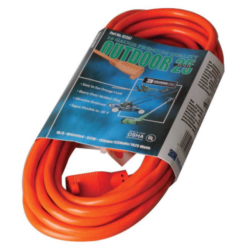 25' 16/3 SJTW-A ORANGE EXT. CORD 3-COND. ROU-COLEMAN CABLE-172-02307