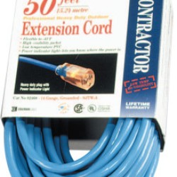 50FT 14/3 EXTENSION CORDFLUORESCENT BLUE  SJTW-COLEMAN CABLE-172-02468