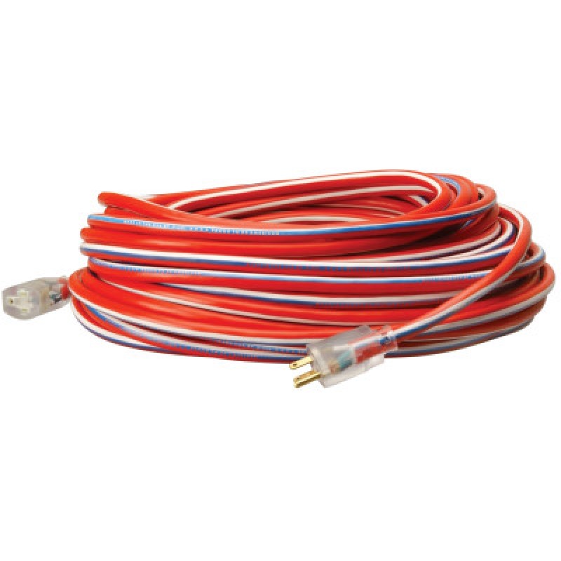 12/3 50' SJTW RED- WHITE& BLUE MADE IN USA CORD-COLEMAN CABLE-172-02548USA1