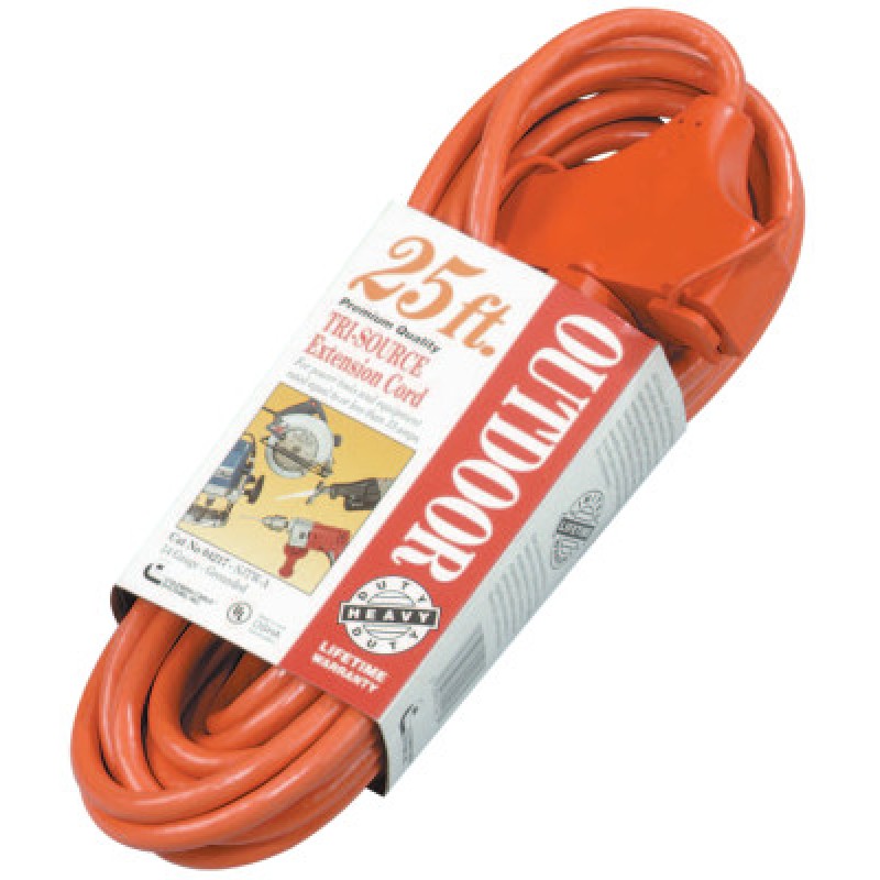 25' 14/3 SJTW-A RED 3-WAY POWER BLOCK 300V-COLEMAN CABLE-172-04217