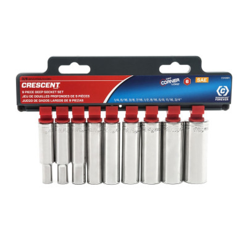 9 PC3/8" DRIVE 6PT SOCKET SETDEEPSAE-APEX/COOPER-192-CSAS6N