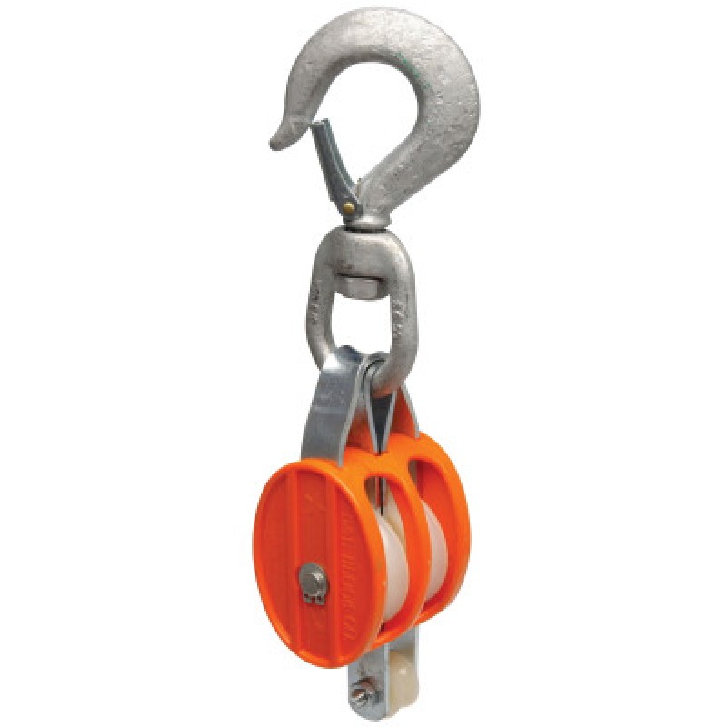 3102 DOUBLE 2" NYLON BLOCK- LOOSE SWIVEL HOOK-APEX/COOPER-193-7222214