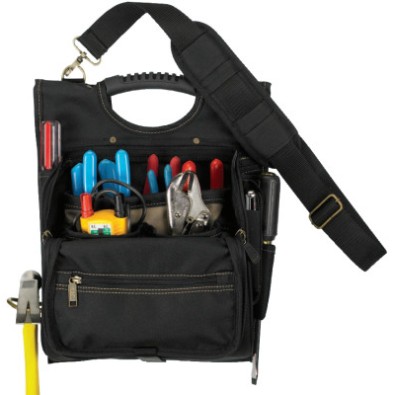 21 PKT ZIPPERED PROF ELECTRICIAN'S TOOL POUCH-CUSTOM LEAT*201-201-1509