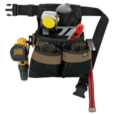5 POCKET FRAMER'S NAIL &TOOL BAG WITH POLYWEB-CUSTOM LEAT*201-201-PK1836