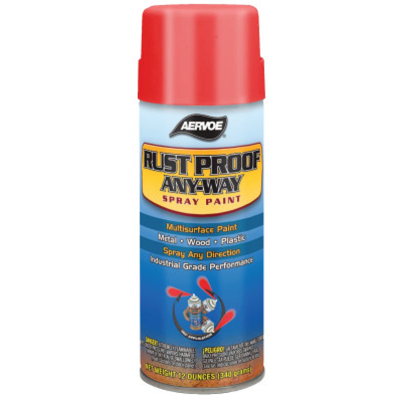 16 OZ SAFETY RED RUST PROOF PAINT(12 OZ FILL)-AERVOE-PACIFIC-205-301