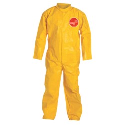 YELLOW TYCHEM QC COVERALL ZIPPERED FRONT LARGE-DUPONT PERSONA-251-QC120B-L