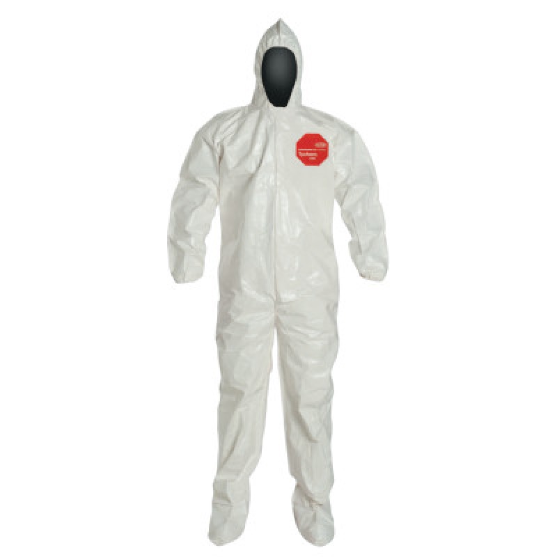 TYCHEM SL COVERALL ZIP FT STORM FLAP ATT. SOCKS-DUPONT PERSONA-251-SL122B-XL