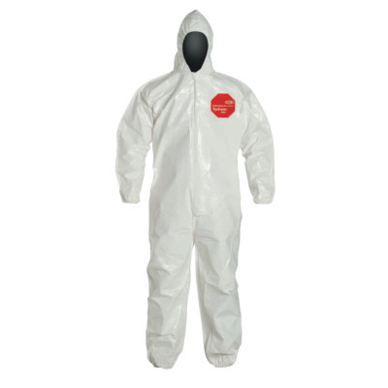 TYCHEM SL COVERALLS BOUND SEAM ZIP FRT ATT HOOD-DUPONT PERSONA-251-SL127B-2XL