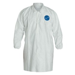 TYVEK LAB COAT SNAP FRONT- ELASTIC WRISTS-DUPONT PERSONA-251-TY211S-3XL