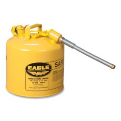 YELLOW TYPE II 5 GALLONSAFETY CAN W/12" FLEX SP-JUSTRITE MFG CO-258-U251SY
