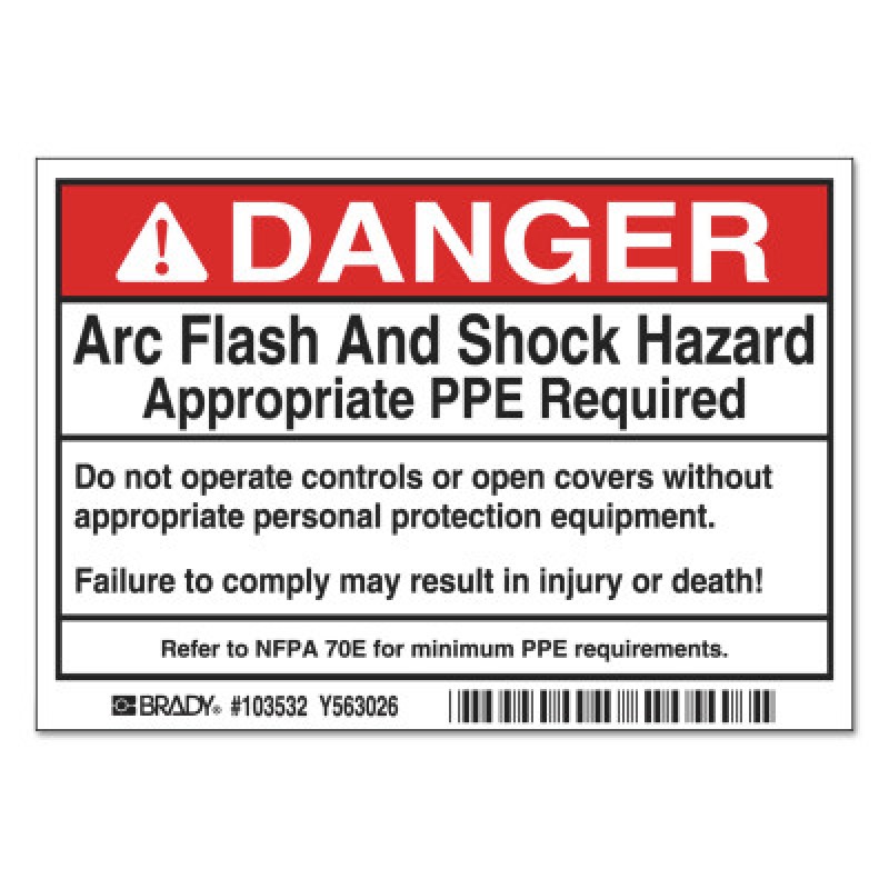 DP- 3.5X5 ARC FLASH & SHOCK LBL-BRADY WORLDWIDE-262-103532