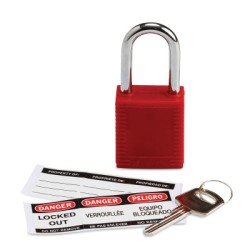 DP-BRADY NYLON PADLOCK 1.5" KD RED-BRADY WORLDWIDE-262-103533