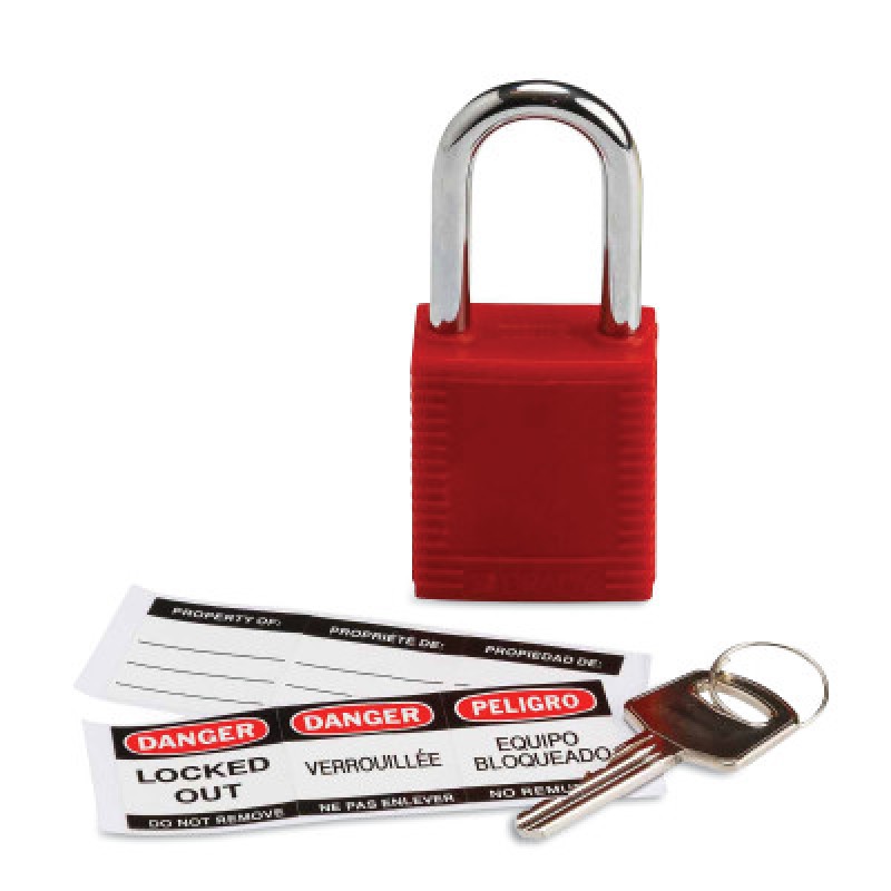 DP-BRADY NYLON PADLOCK 1.5" KD RED-BRADY WORLDWIDE-262-103533