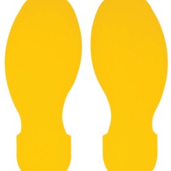 FLOOR FOOTPRINTS - YELLOW TOUGHSTRIPE POLYESTER-BRADY WORLDWIDE-262-104409
