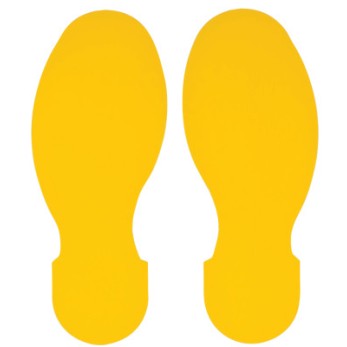 FLOOR FOOTPRINTS - YELLOW TOUGHSTRIPE POLYESTER-BRADY WORLDWIDE-262-104409