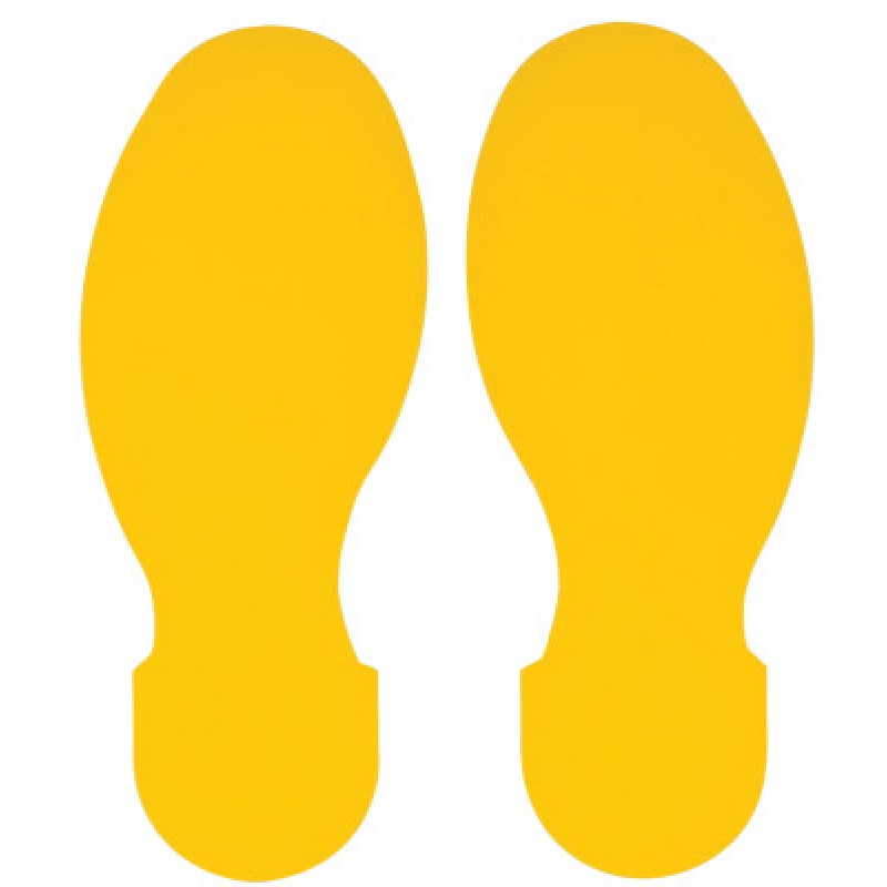 FLOOR FOOTPRINTS - YELLOW TOUGHSTRIPE POLYESTER-BRADY WORLDWIDE-262-104409