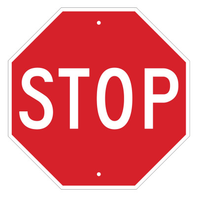 18X18 WHT/RED TRAFFIC SIGN HIP-BRADY WORLDWIDE-262-113280