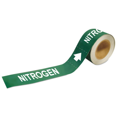 1"X 8" GREEN ROLL "NITROGEN" PIPE MARKER-BRADY WORLDWIDE-262-20450
