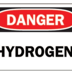 PLASTIC 10"X14" "DANGERHYDROGEN" SIGN-BRADY WORLDWIDE-262-25451