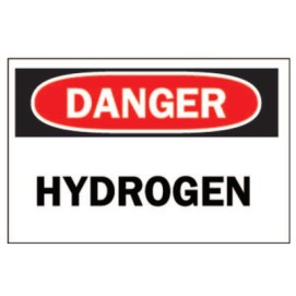 PLASTIC 10"X14" "DANGERHYDROGEN" SIGN-BRADY WORLDWIDE-262-25451