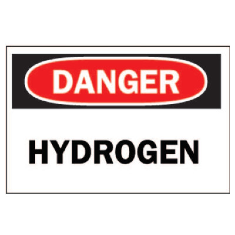 PLASTIC 10"X14" "DANGERHYDROGEN" SIGN-BRADY WORLDWIDE-262-25451