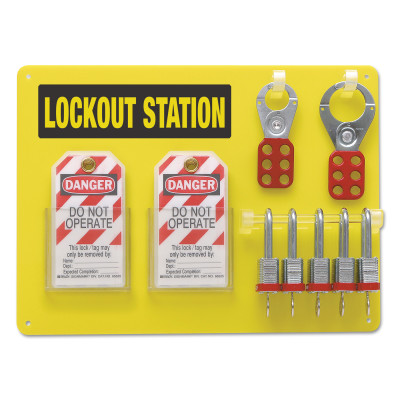 5-LOCK BOARD WITH STEELPADLOCKS-BRADY WORLDWIDE-262-51186