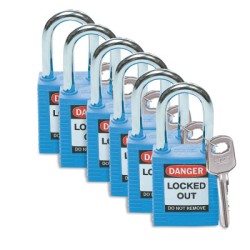 NYLON PADLOCK STEEL 38MMSHA BLUE-BRADY WORLDWIDE-262-51344