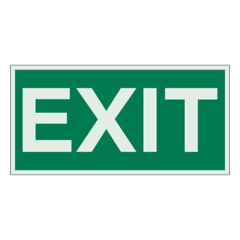 GLO IN THE DARK EXIT SIGN 3X6-BRADY WORLDWIDE-262-59330