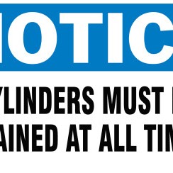 GAS CYLINDER LABELS  3INH X 5IN W-BRADY WORLDWIDE-262-60314