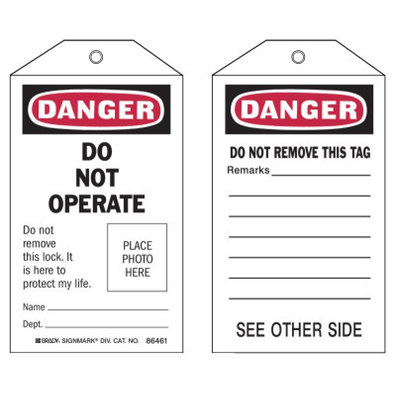 SELF-LAMINATING TAGS  B-851  5 3/4IN H X 3IN W-BRADY WORLDWIDE-262-65501