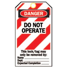 LOCKOUT TAGS  B-837  5 1/2INH X 3INW-BRADY WORLDWIDE-262-65520