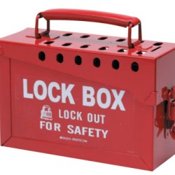 PORTABLE METAL LOCK BOX- RED-BRADY WORLDWIDE-262-65699