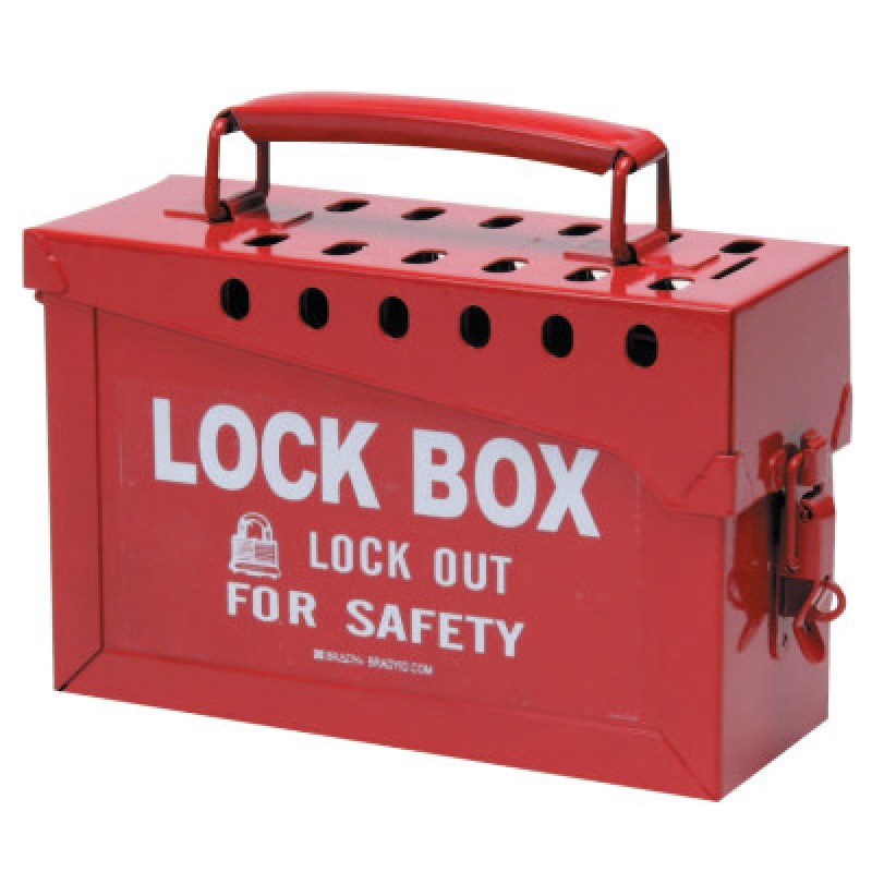 PORTABLE METAL LOCK BOX- RED-BRADY WORLDWIDE-262-65699