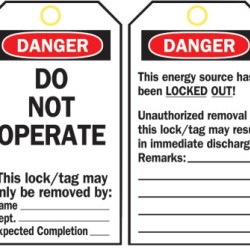 LOCKOUT TAGS  B-851  5 3/4INH X 3INW-BRADY WORLDWIDE-262-66050