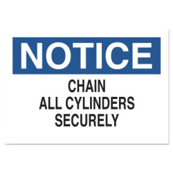 10"X14" FIBERGLASS NOTICE CHAIN CYLINDER SIGN-BRADY WORLDWIDE-262-70239