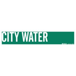 GREEN SELF STICKING "CITY WATER" PIPE MARKER-BRADY WORLDWIDE-262-7054-1