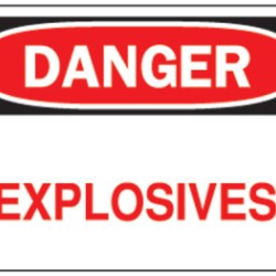10"X14" FIBERGLASS DANGER EXPLOSIVES SIGN-BRADY WORLDWIDE-262-75639