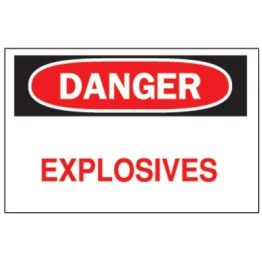 10"X14" FIBERGLASS DANGER EXPLOSIVES SIGN-BRADY WORLDWIDE-262-75639