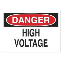 10X14" DANGER HIGH VOLTAGE SAFETY SIGN(STICKER)-BRADY WORLDWIDE-262-84877