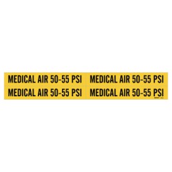 MEDICAL AIR 50-55 PSI GAS PIPE MARKER FOR 1" TO-BRADY WORLDWIDE-262-86331