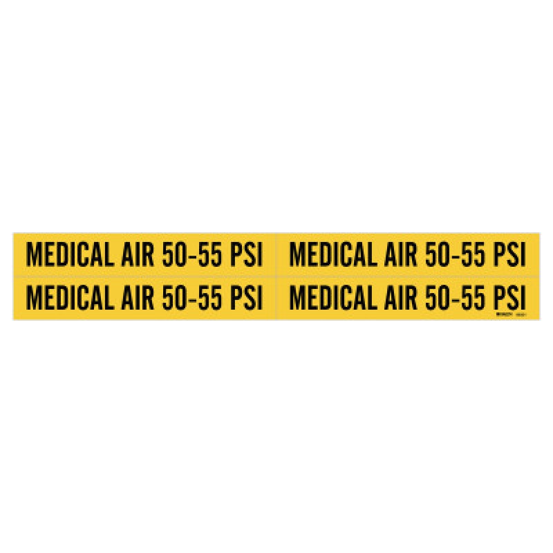 MEDICAL AIR 50-55 PSI GAS PIPE MARKER FOR 1" TO-BRADY WORLDWIDE-262-86331