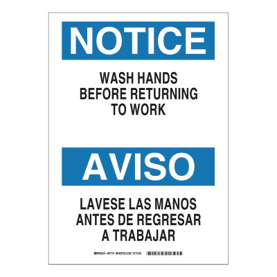 B120 14X10 BLK BLU/WHT NOTC/AVISO WASH-BRADY WORLDWIDE-262-87714