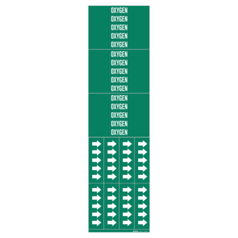 SELF-STICKING PIPE MARKER  OXYGEN GAS-BRADY WORLDWIDE-262-87747