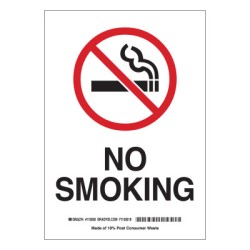B401  7H X10W  RED/BLK/WHT NO SMOKING-BRADY WORLDWIDE-262-25119