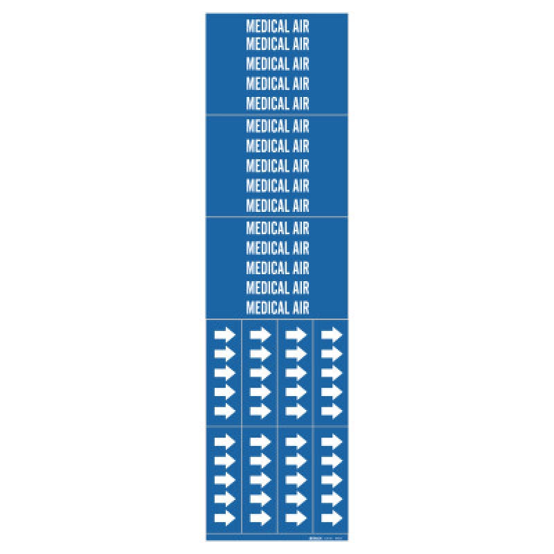 MEDICAL AIR GAS PIPE MARKER FOR 1" TO 2-1/2" PIP-BRADY WORLDWIDE-262-90327